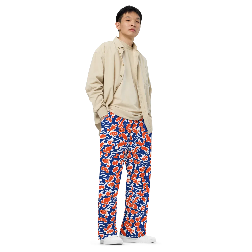 Crimson Current on Wide-Leg Pants — Right Front