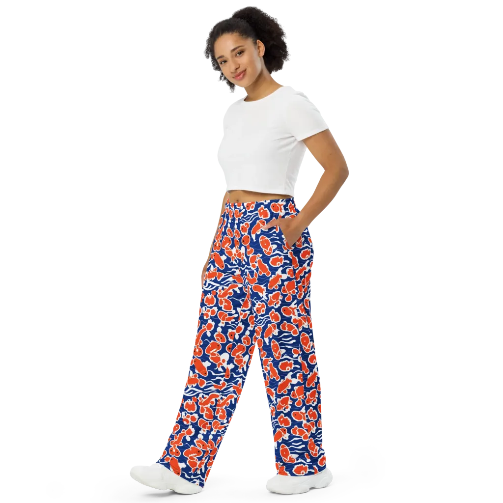 Crimson Current on Wide-Leg Pants — Left Front