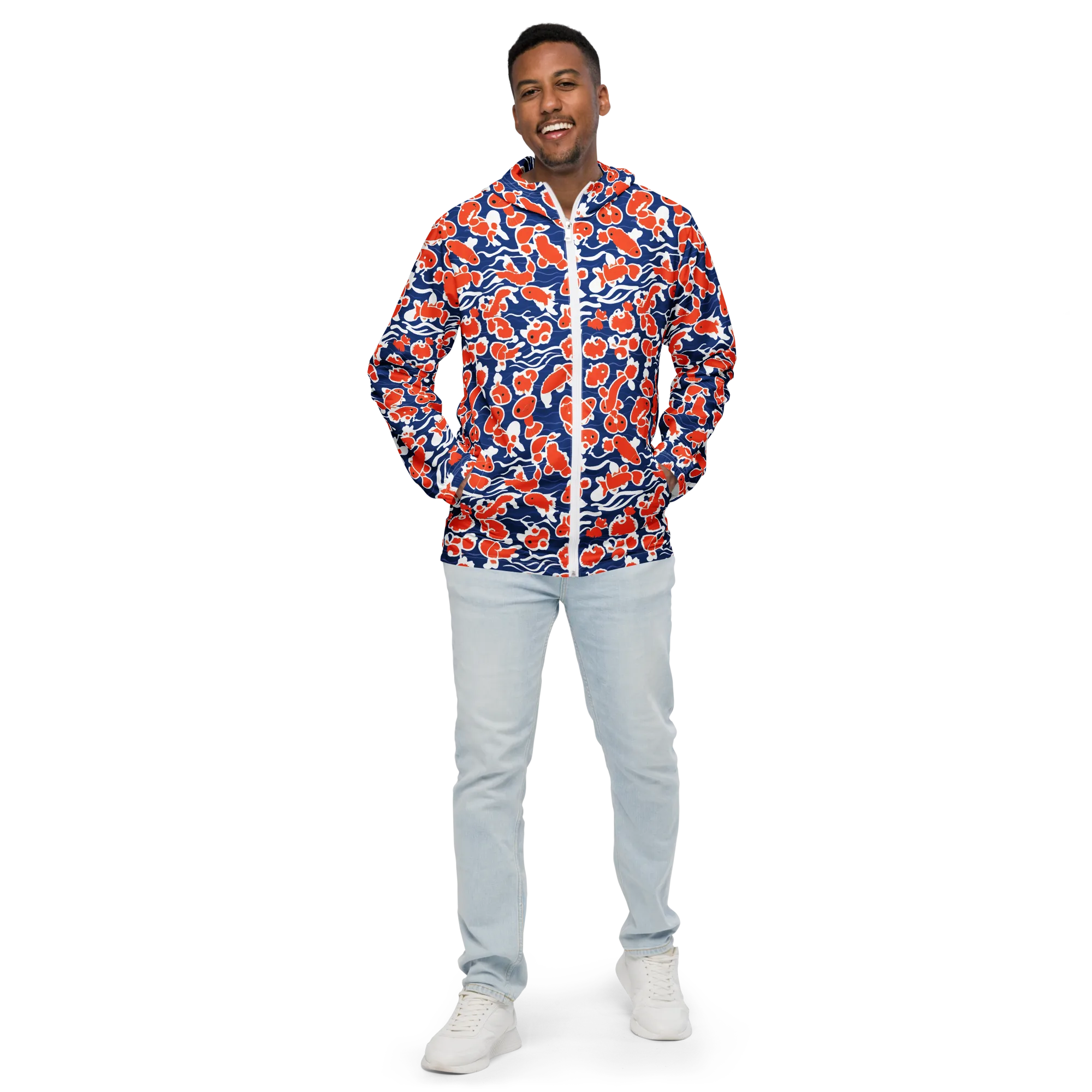Crimson Current on Men's Windbreaker — Front