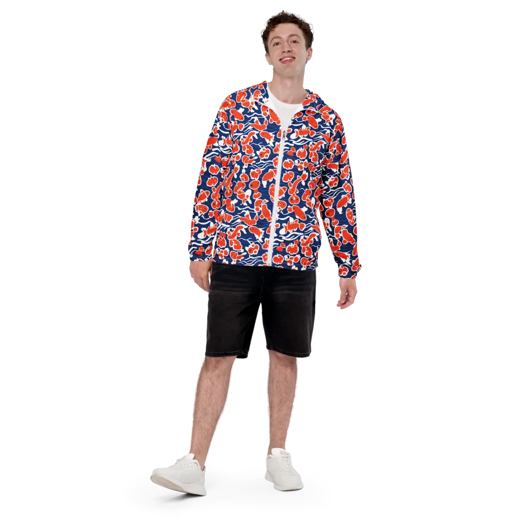 Crimson Current on Men's Windbreaker — Front