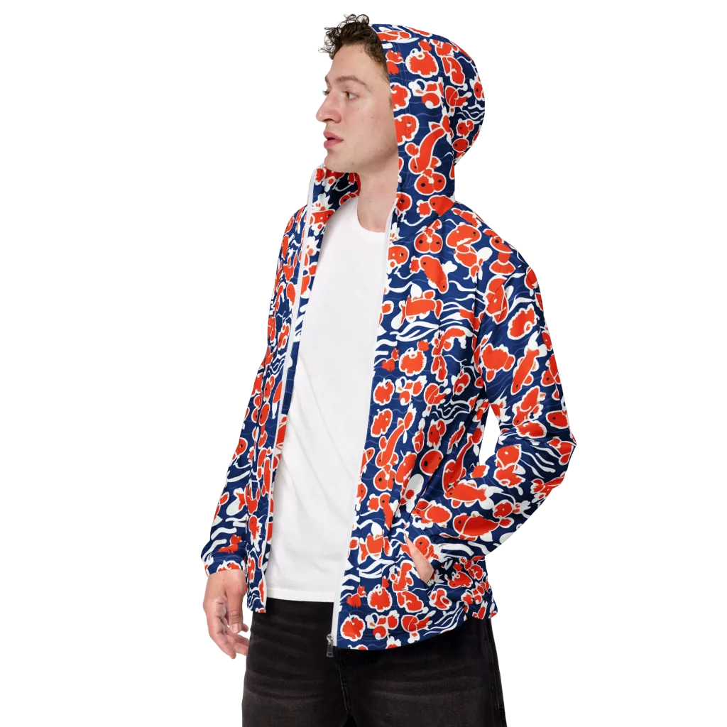 Crimson Current on Men's Windbreaker — Left Front