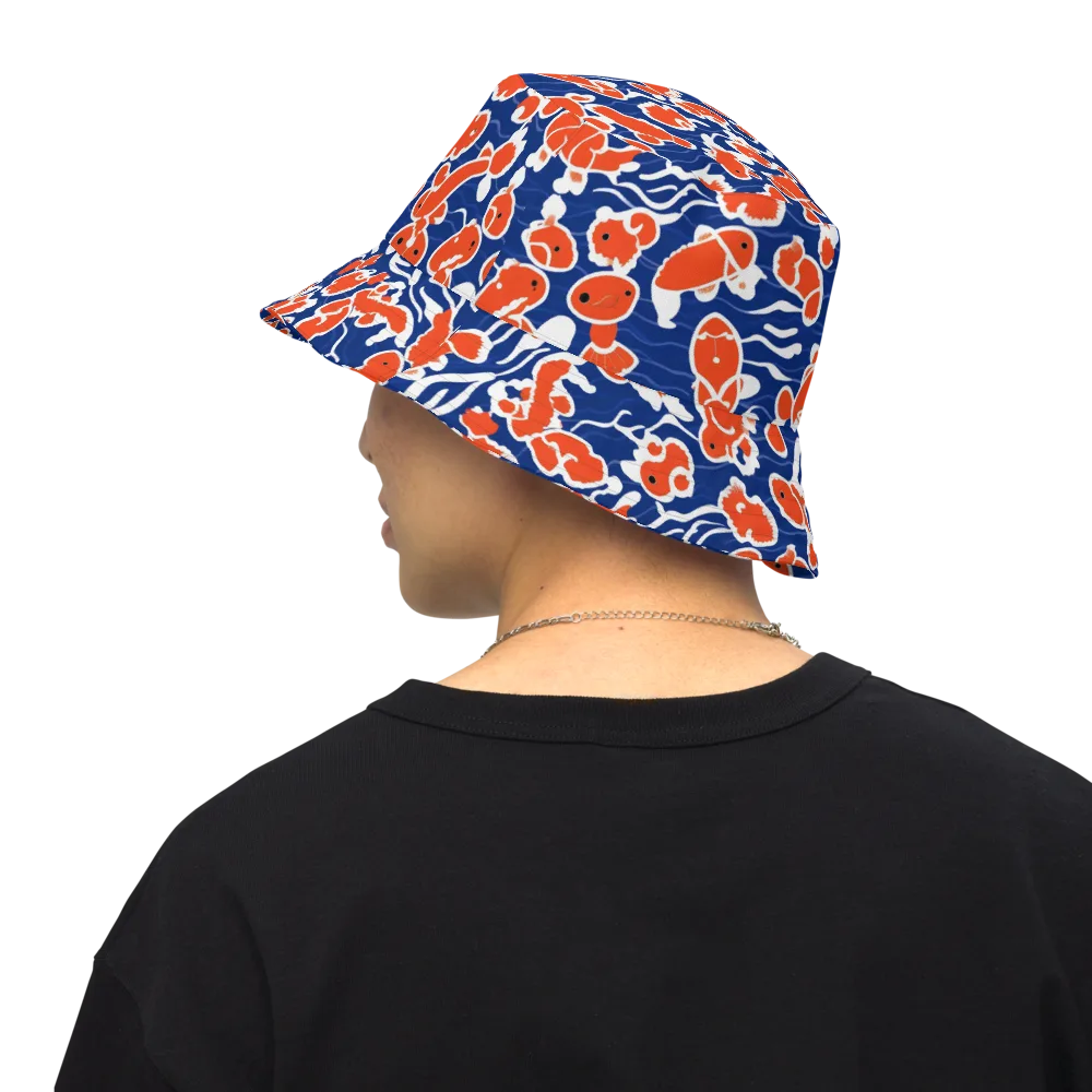 Crimson Current on Reversible Bucket Hat — Back Inside
