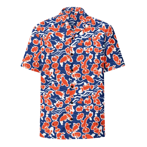Crimson Current on a Button Shirt