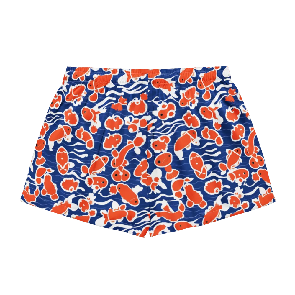 Crimson Current on Women's Pajama Shorts — Back