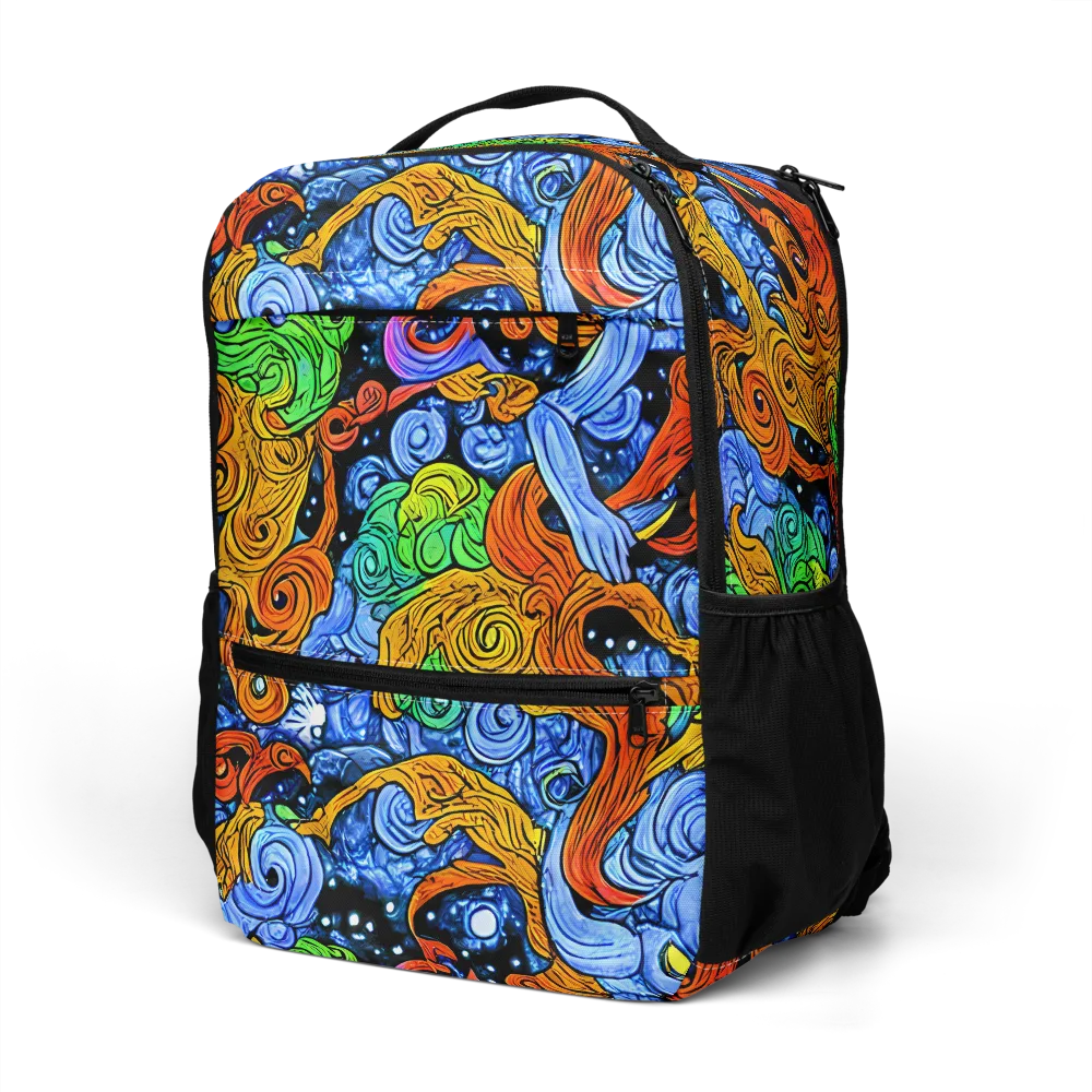 Blue Flame Orbit on Utility Backpack — Left Front