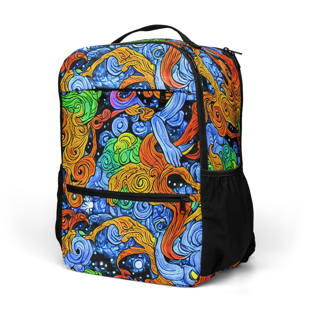 Blue Flame Orbit on Utility Backpack — Left Front