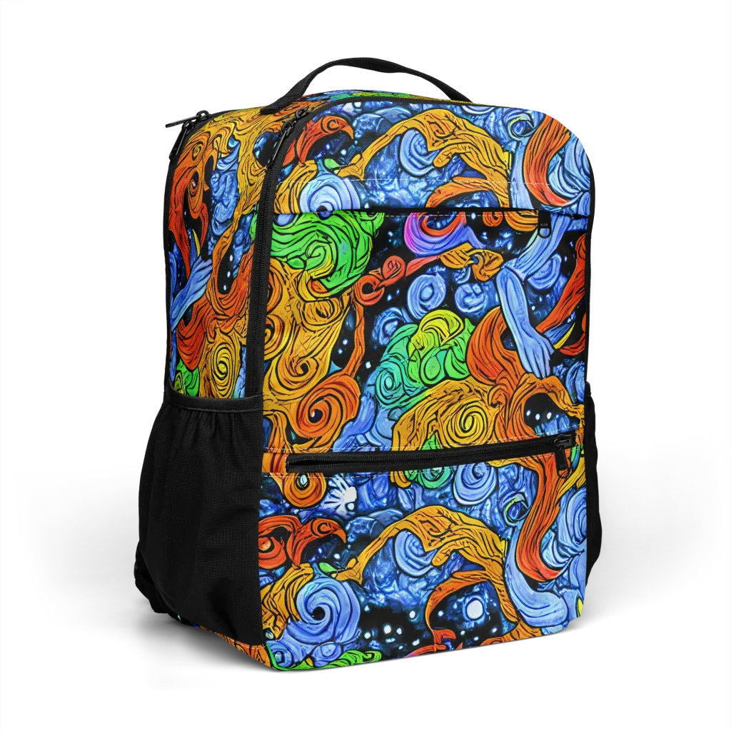 Blue Flame Orbit on Utility Backpack — Right Front
