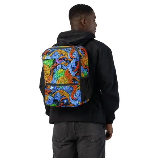 Blue Flame Orbit on a Utility Backpack
