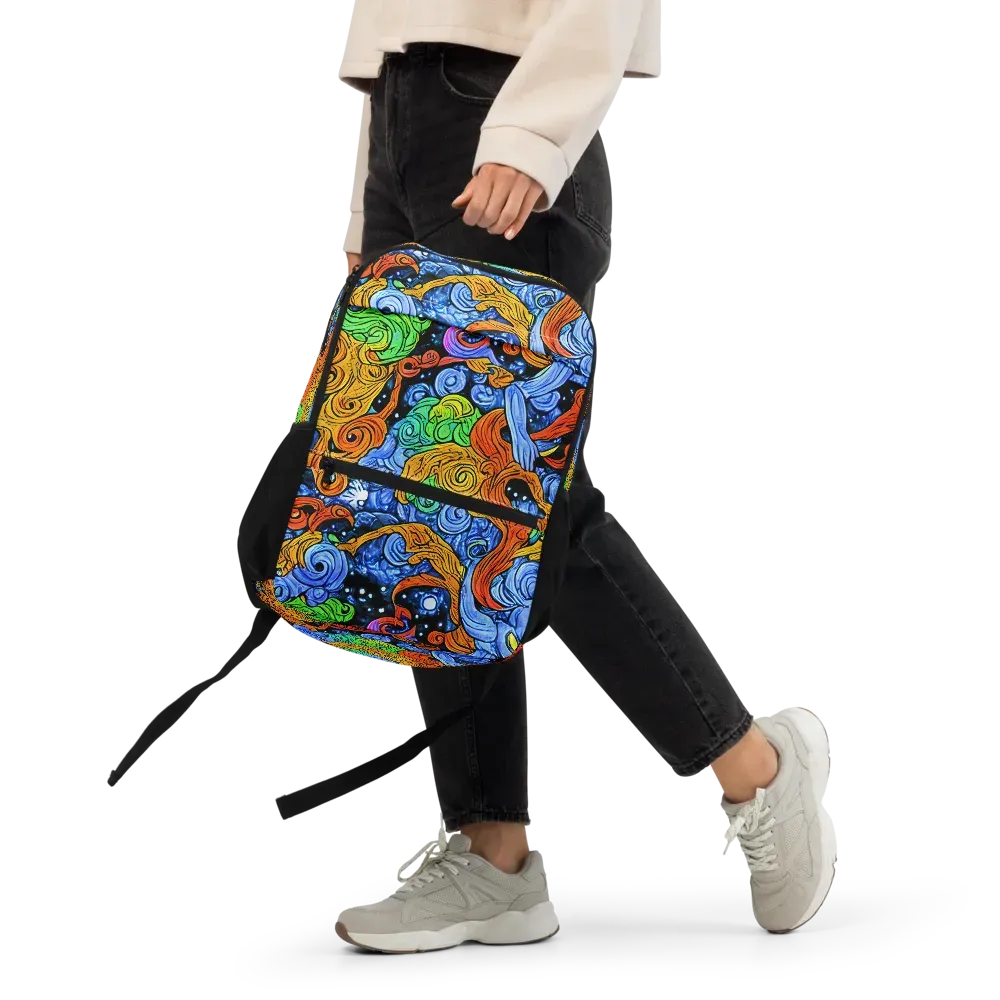 Blue Flame Orbit on Utility Backpack — Front