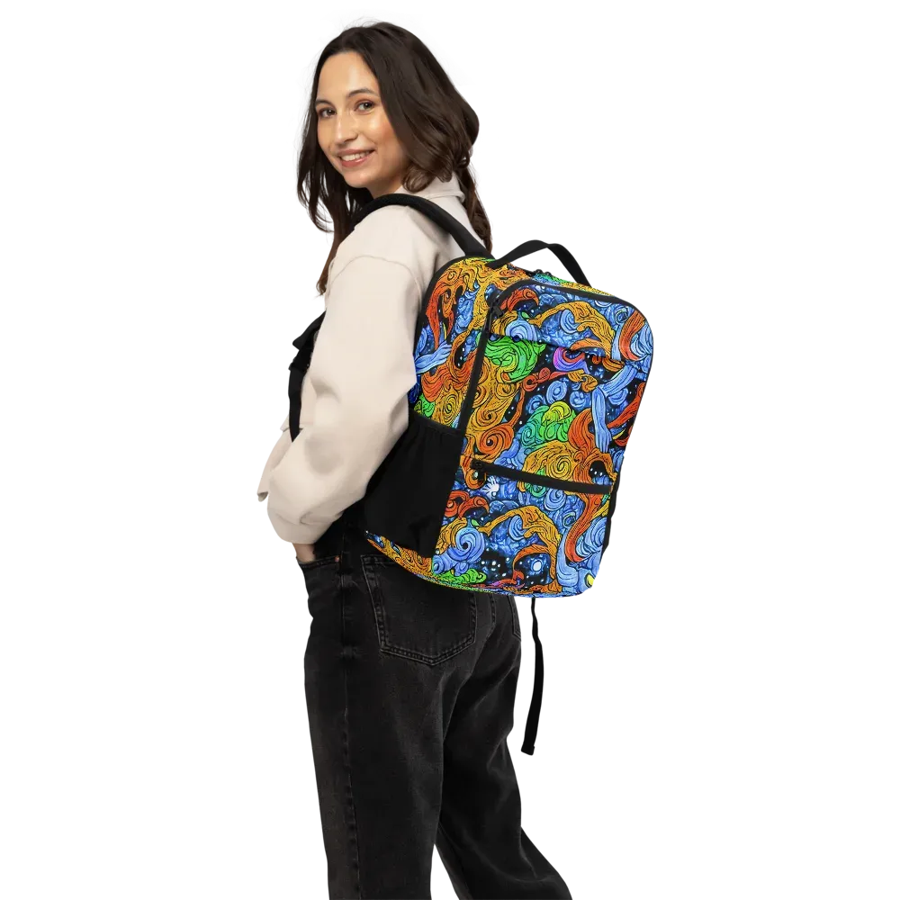 Blue Flame Orbit on Utility Backpack — Back