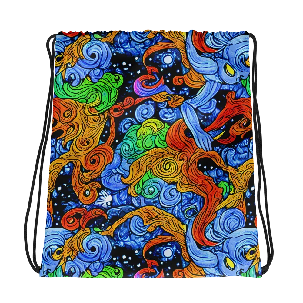 Blue Flame Orbit on Drawstring Bag — Photo