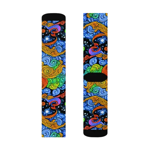 Blue Flame Orbit on a Socks