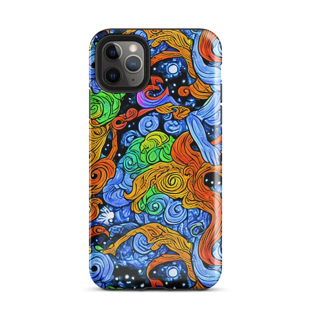 Blue Flame Orbit on Tough Case for iPhone® — Front