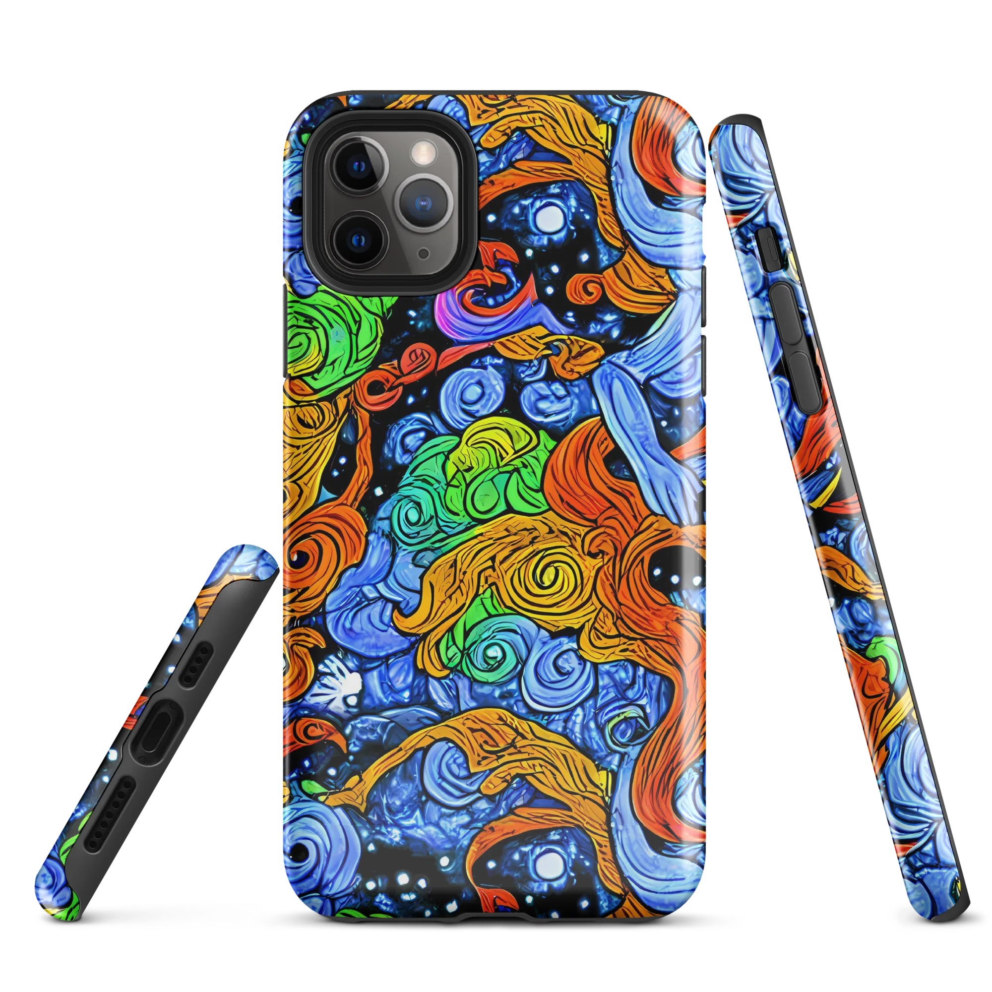 Blue Flame Orbit on Tough Case for iPhone® — Front