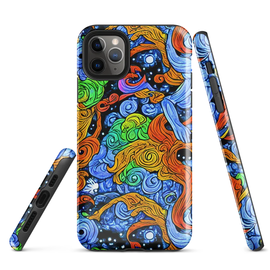 Blue Flame Orbit on Tough Case for iPhone® — Front