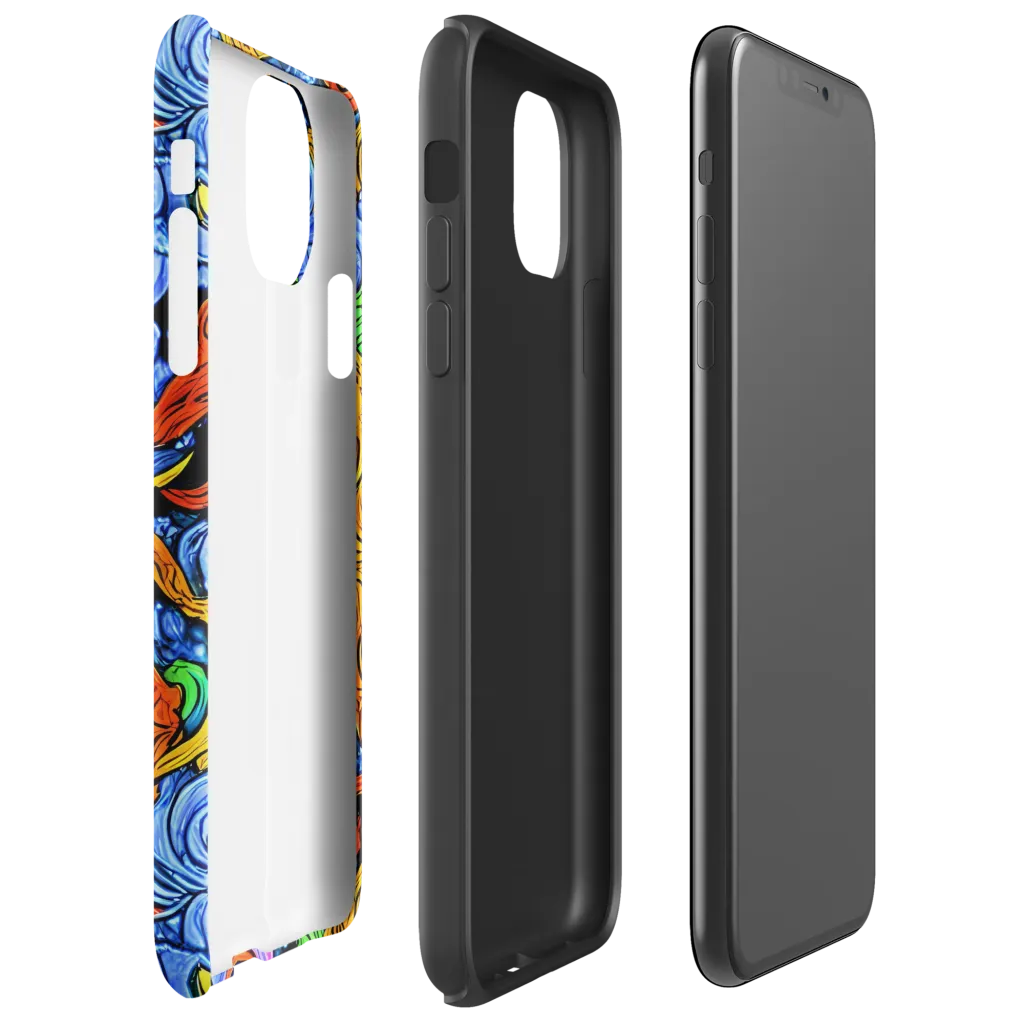 Blue Flame Orbit on Tough Case for iPhone® — Right