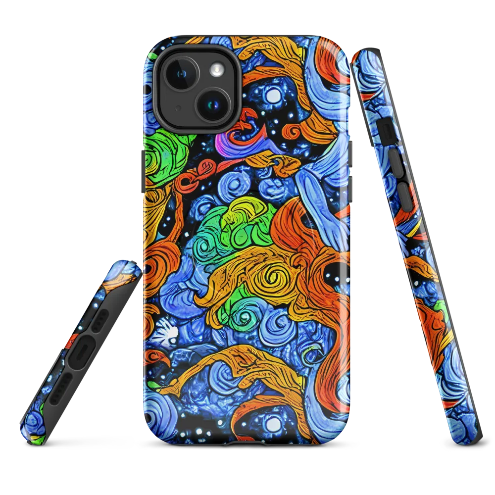 Blue Flame Orbit on MagSafe Tough Case for iPhone® — Front