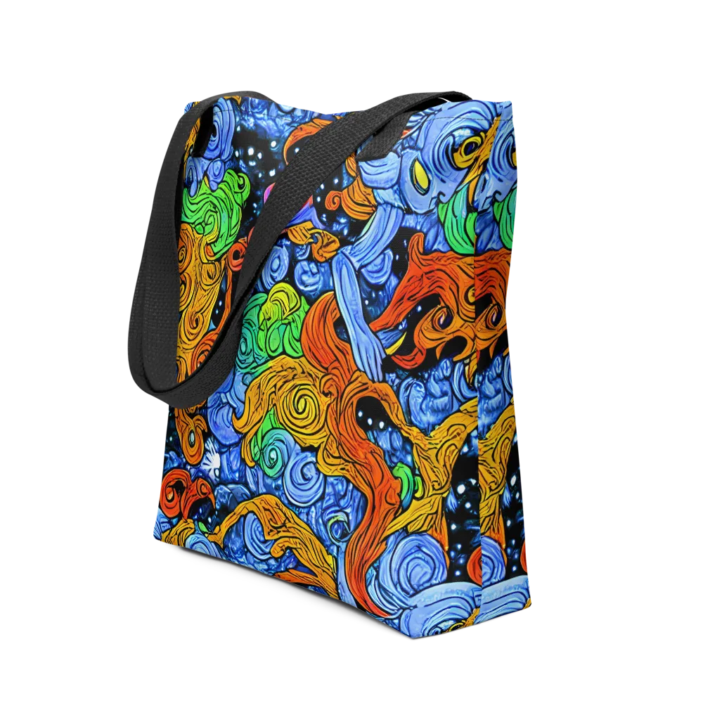 Blue Flame Orbit on Tote Bag — Front