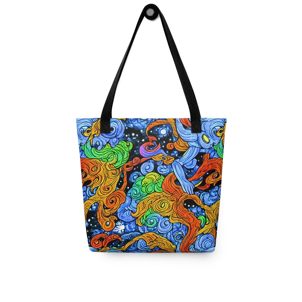 Blue Flame Orbit on Tote Bag — Front