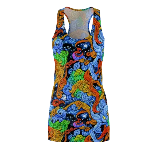 Blue Flame Orbit on a Racerback Dress