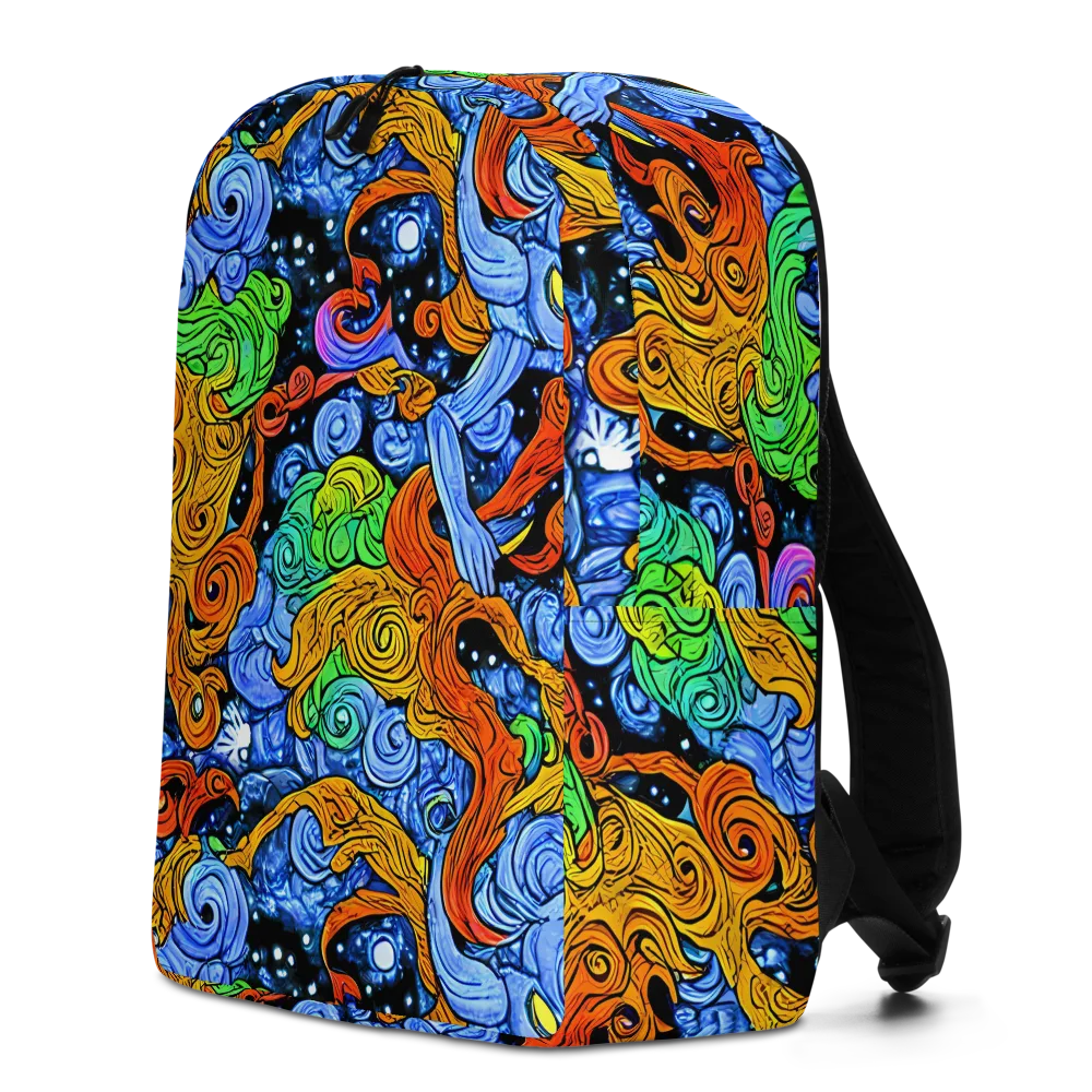 Blue Flame Orbit on Minimalist Backpack — Left