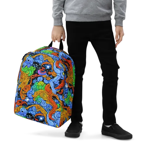 Blue Flame Orbit on a Minimalist Backpack