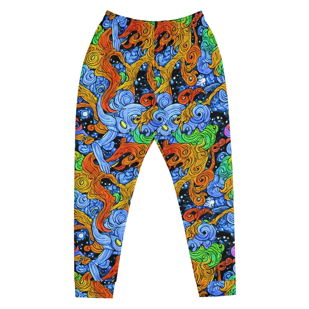 Blue Flame Orbit on Men's Joggers — Front