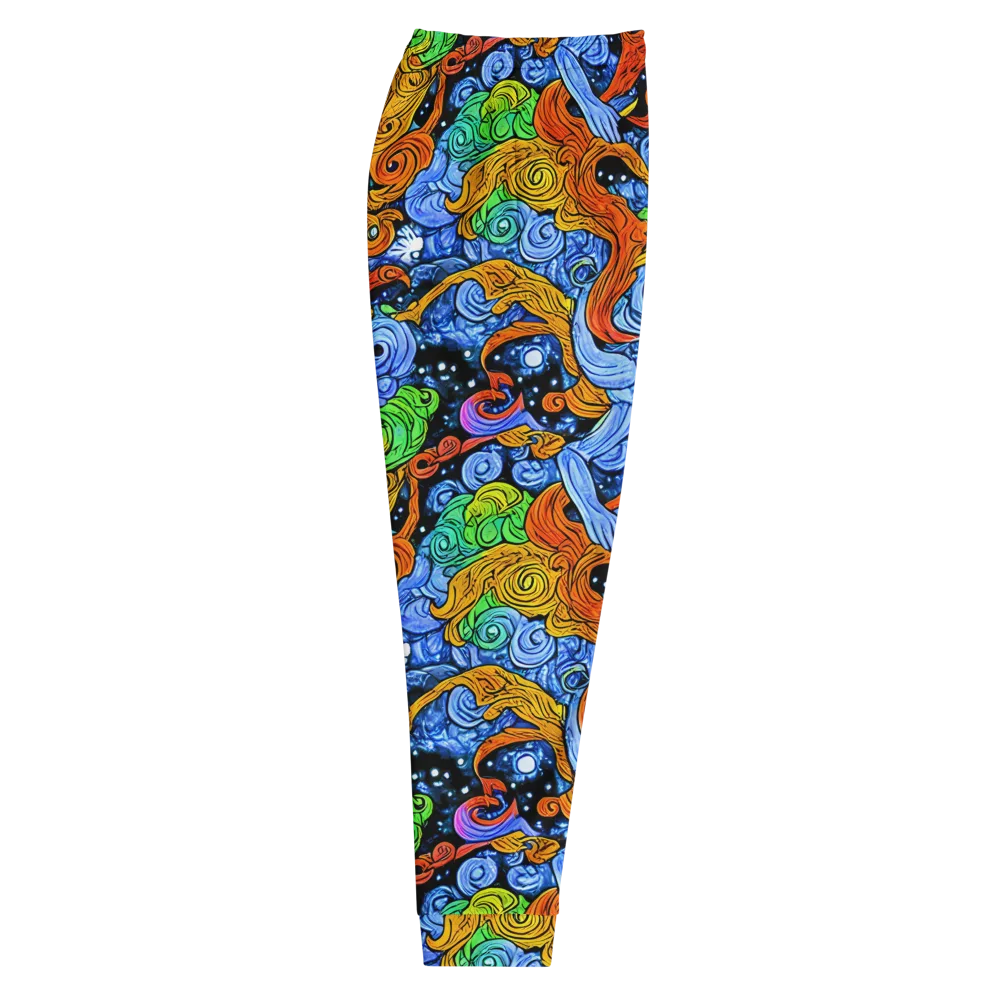 Blue Flame Orbit on Men's Joggers — Right
