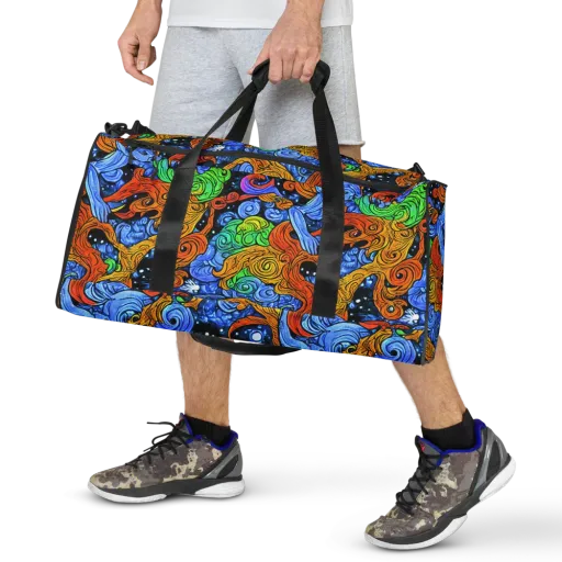 Blue Flame Orbit on a Duffle Bag
