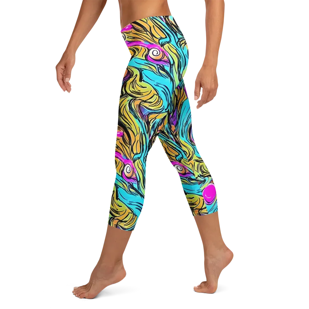 Liquid Neon on Capri Leggings — Left