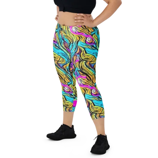 Liquid Neon on a Capri Leggings