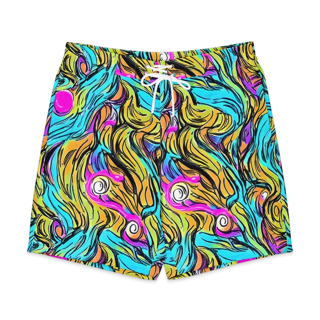 Liquid Neon on Men's Board Shorts — Front