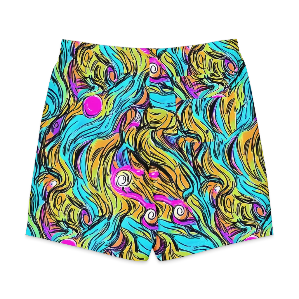 Liquid Neon on Men's Board Shorts — Back