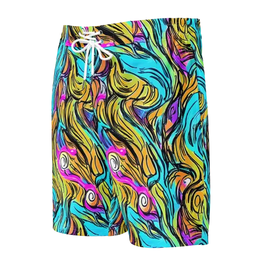 Liquid Neon on a Men's Board Shorts