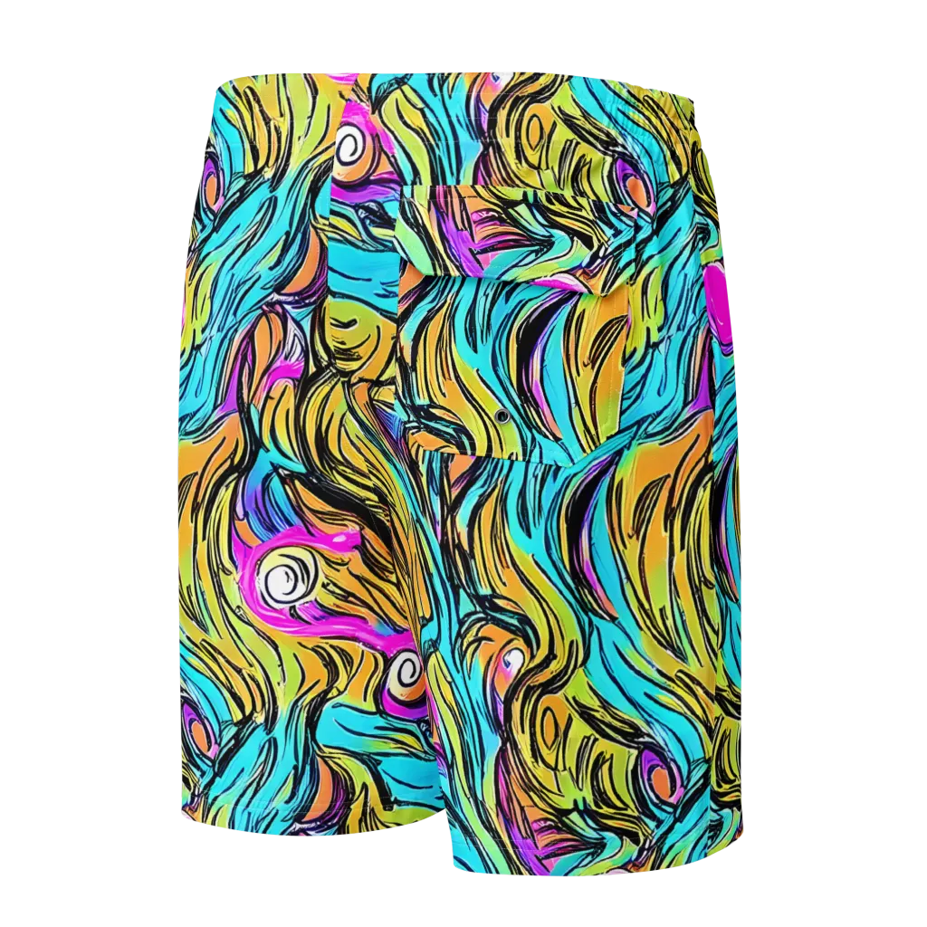 Liquid Neon on Men's Board Shorts — Back