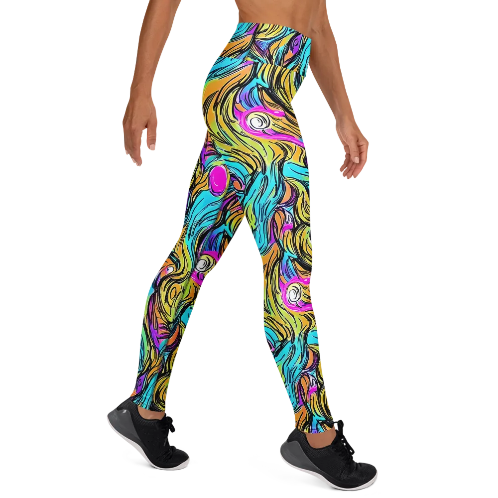 Liquid Neon on Yoga Leggings — Right