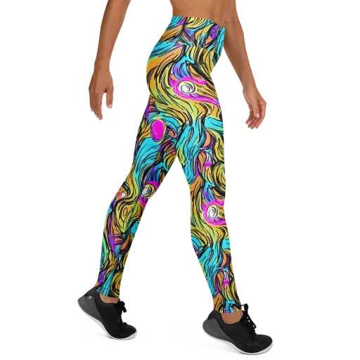 Liquid Neon on a Yoga Leggings