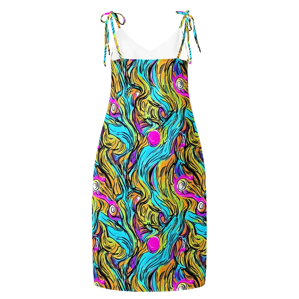 Liquid Neon on Slip Dress — Back