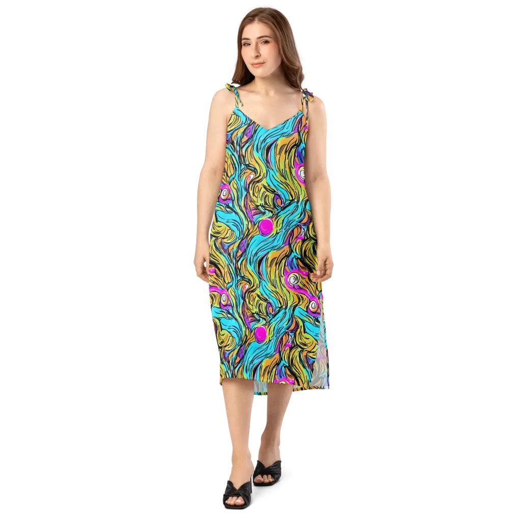 Liquid Neon on Slip Dress — Front