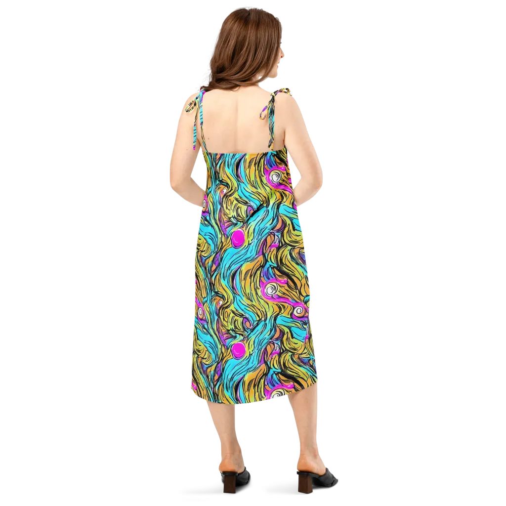 Liquid Neon on Slip Dress — Back