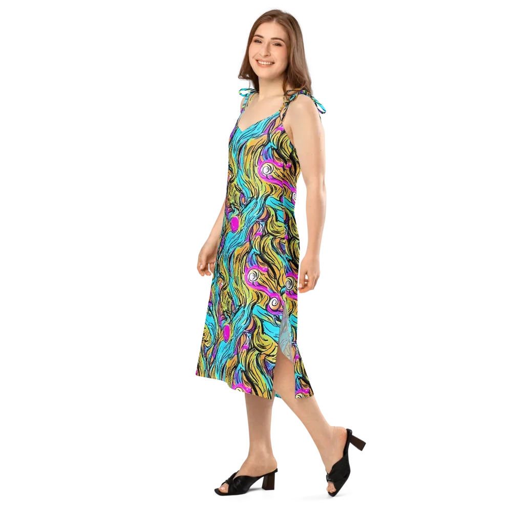 Liquid Neon on Slip Dress — Left Front