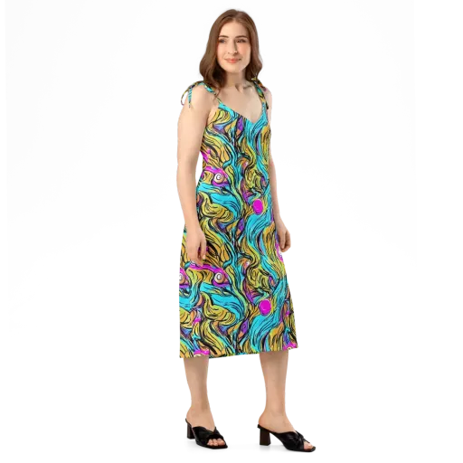 Liquid Neon on a Slip Dress