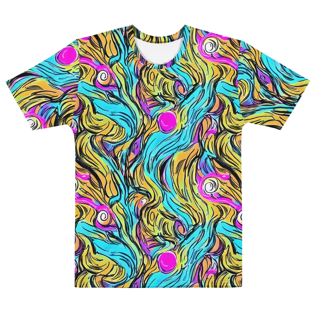 Liquid Neon on Men's Cotton Crew Neck T-Shirt — Front
