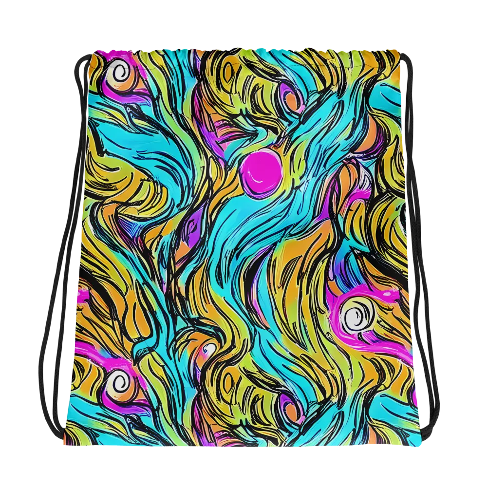 Liquid Neon on Drawstring Bag — Photo
