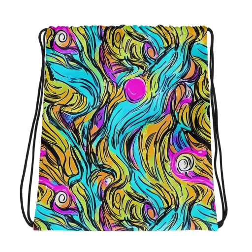 Liquid Neon on a Drawstring Bag