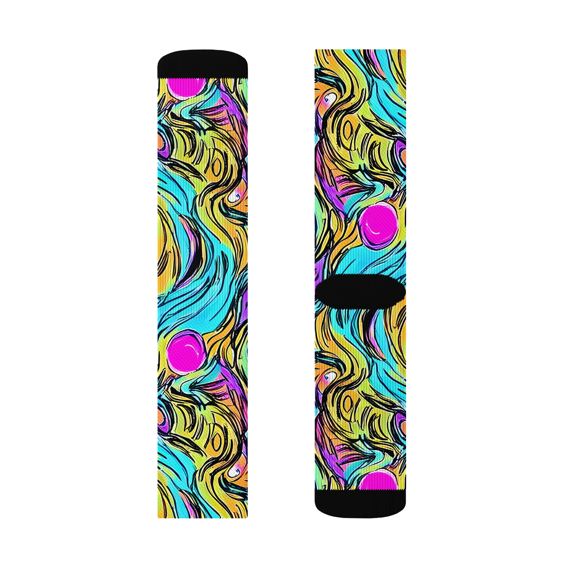 Liquid Neon on Socks — Left Sock