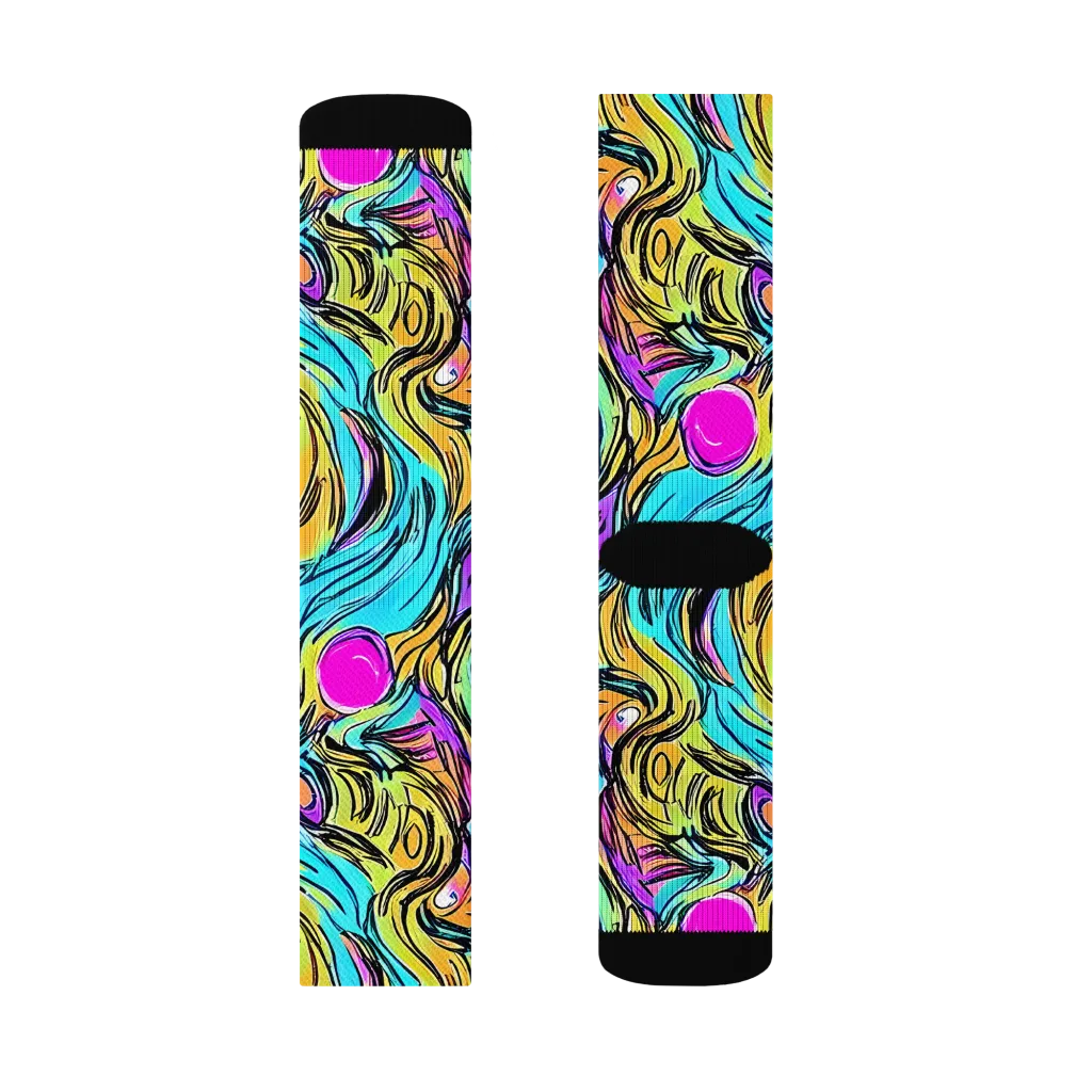 Liquid Neon on Socks — Right Sock