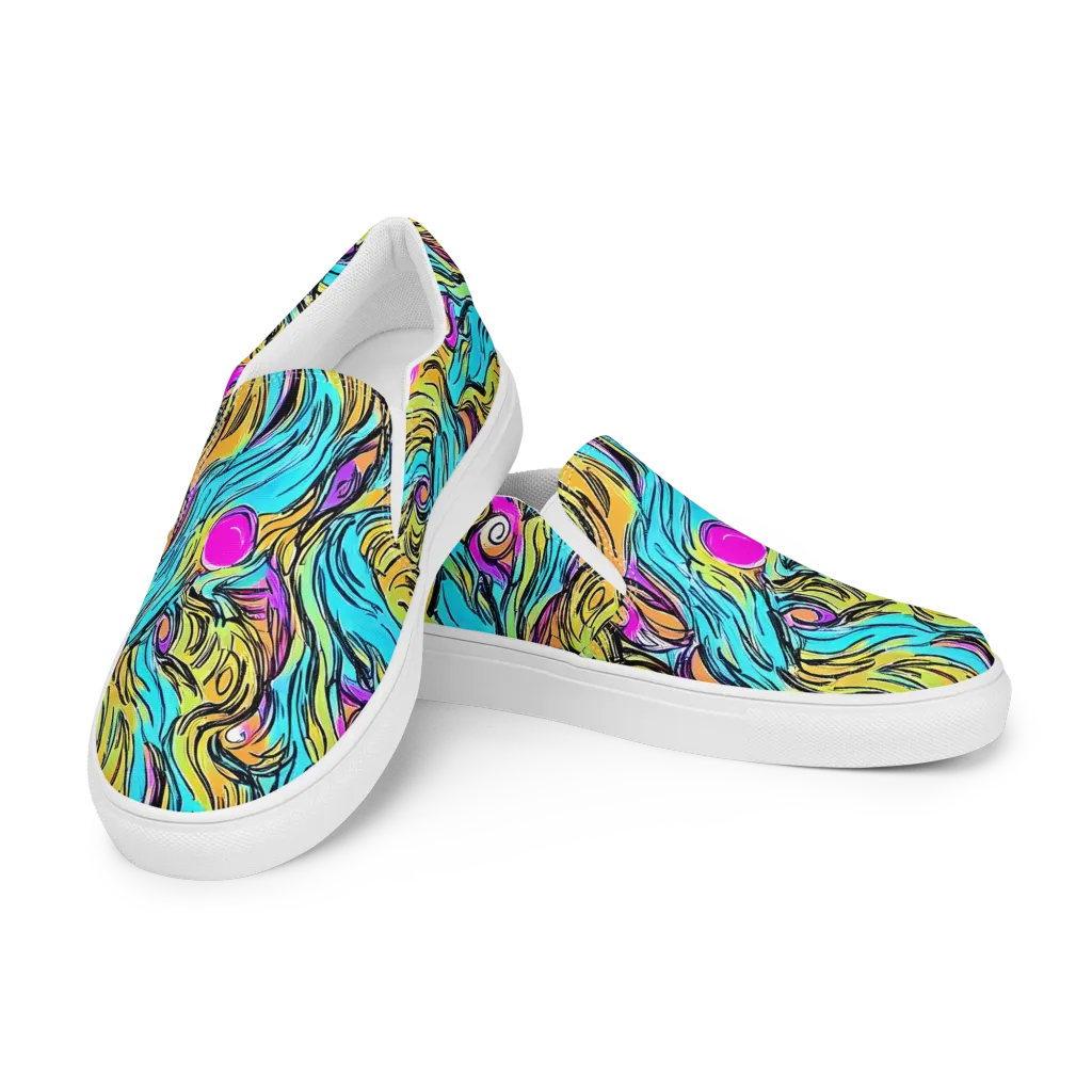 Liquid Neon on Women's Slip-On Canvas Shoes — Left Front