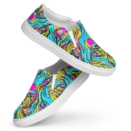 Liquid Neon on a Women's Slip-On Canvas Shoes