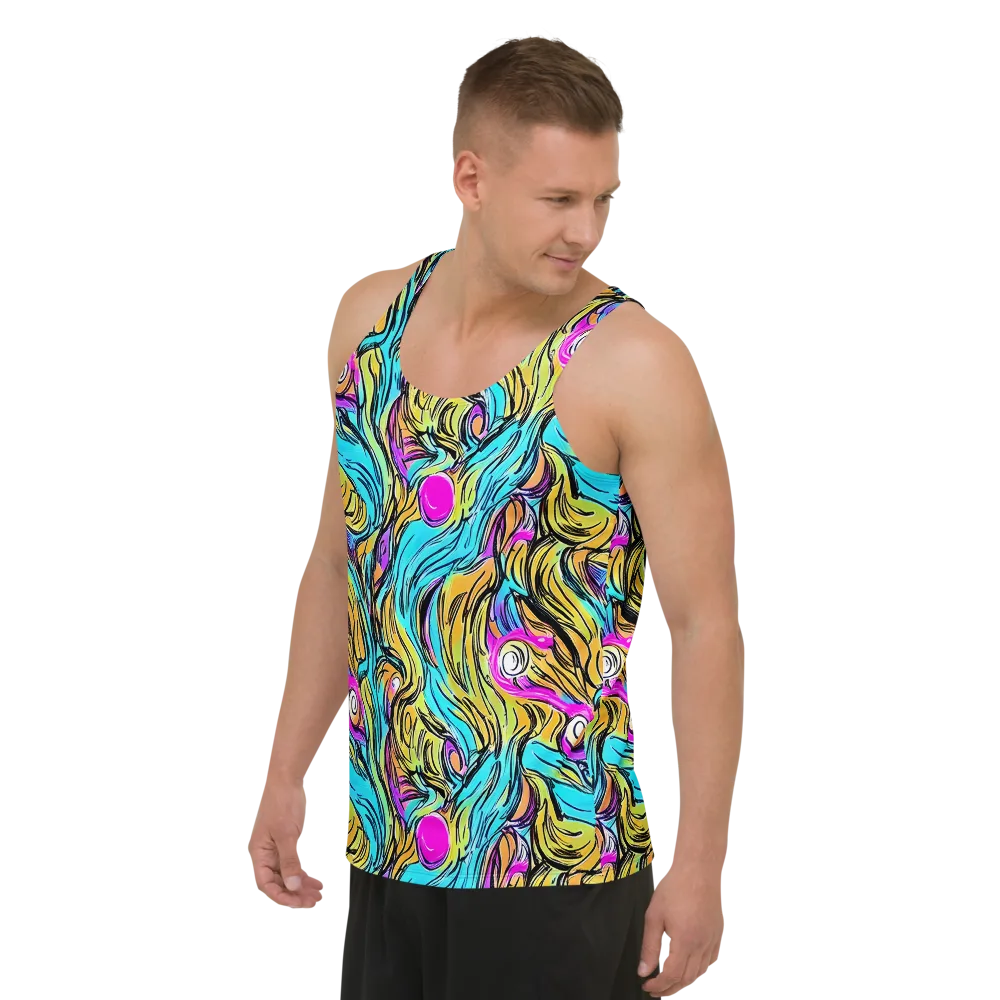 Liquid Neon on Men's Tank Top — Left Front